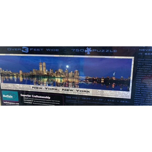 New York Panoramic BGI Buffalo Games 2000 World Trade Cent 750 Jigsaw Puzzle NIB - Picture 9 of 10